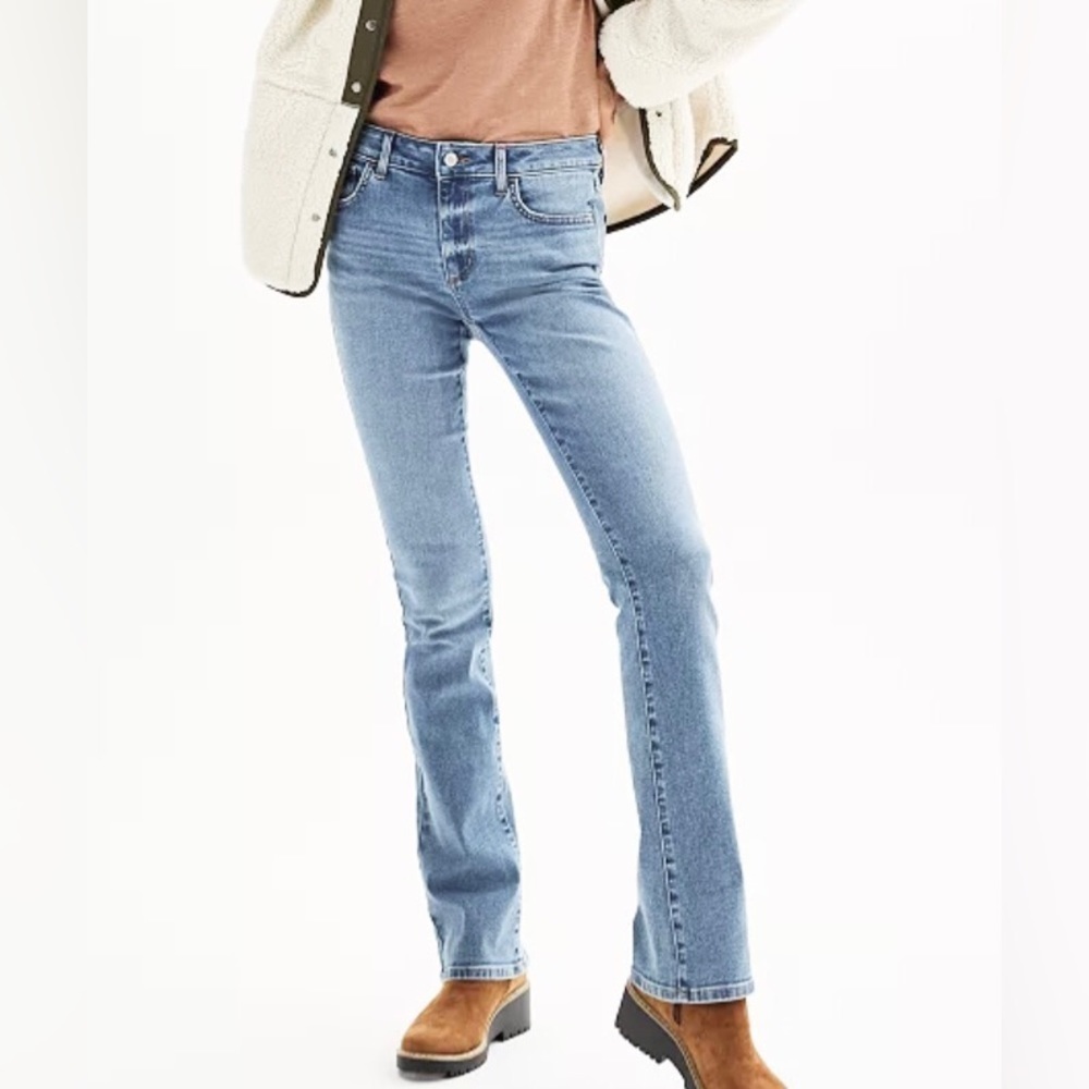 Sonoma Womens Mid Rise Everyday Stretch Boot Cut Jeans Size 16